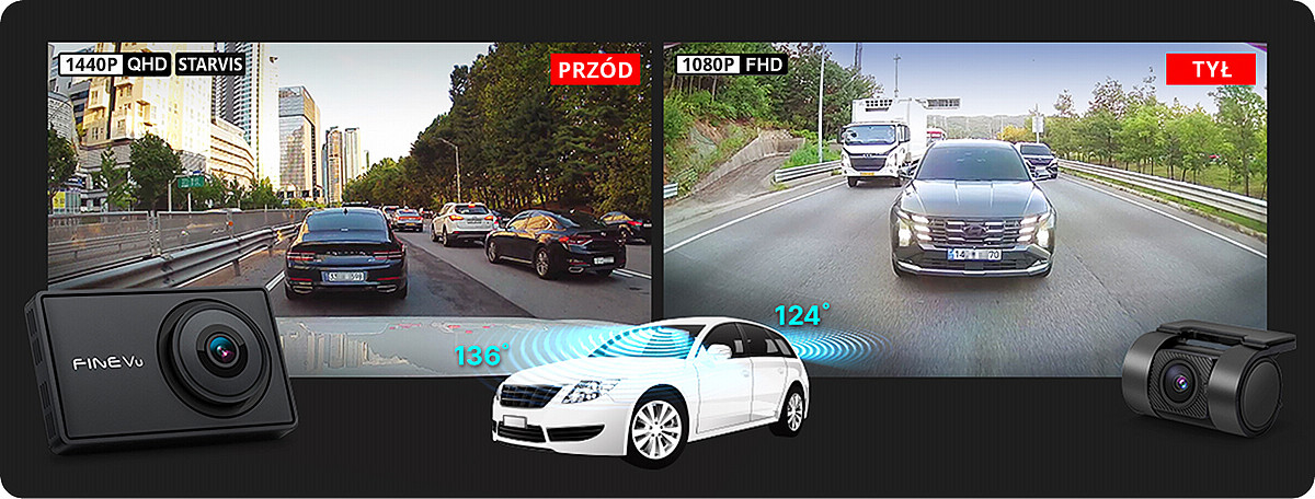 FineVu GX9000 kamery QHD FHD