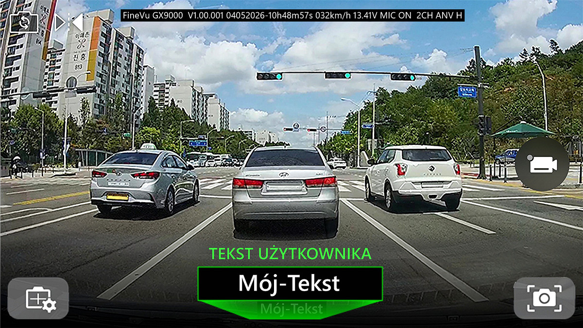 GX9000 tekst na filmie